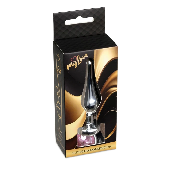 Korek analny - MyLove Jewellery Silver, stal nierdzewna, 3 cm średnicy, z diamentem