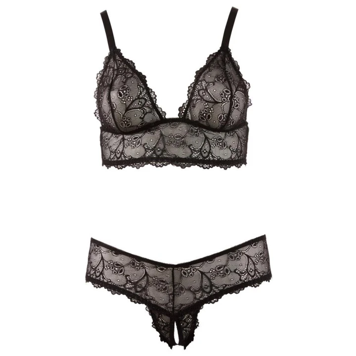 Biustonosz bez zapięcia COTTELLI LINGERIE, koronka, regulowane ramiączka, stringi XL
