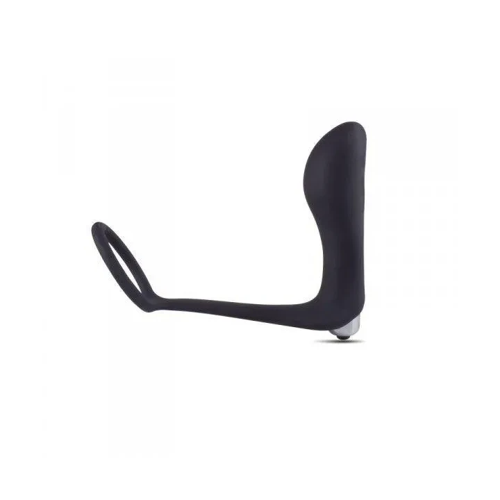 Wibrator analny z pierścieniem P-Ring, silikonowy, wibrujący, 15 cm długości