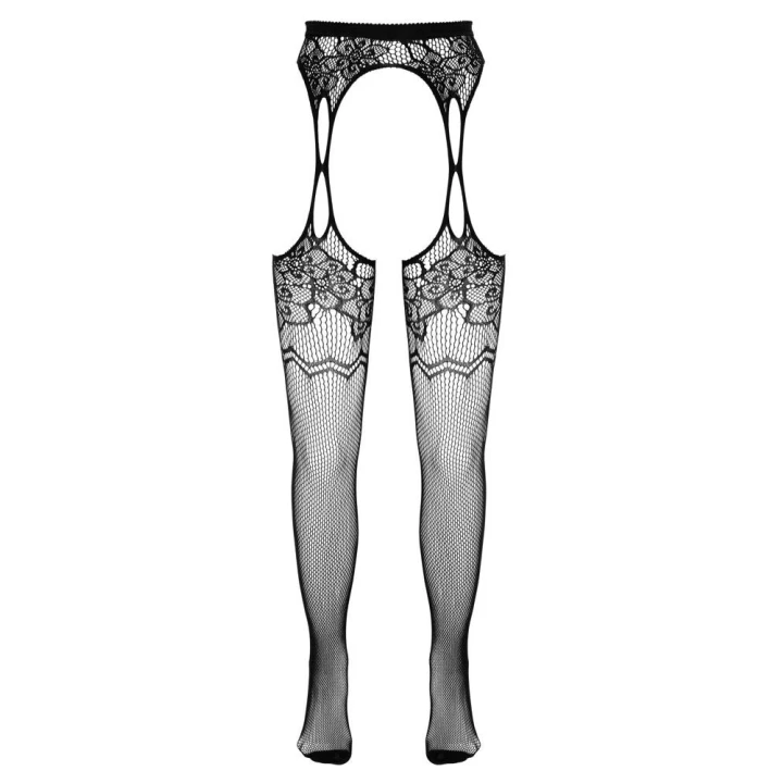 Rajstopy z paskiem do pończoch COTTELLI LINGERIE z kwiatowym wzorem, S-L