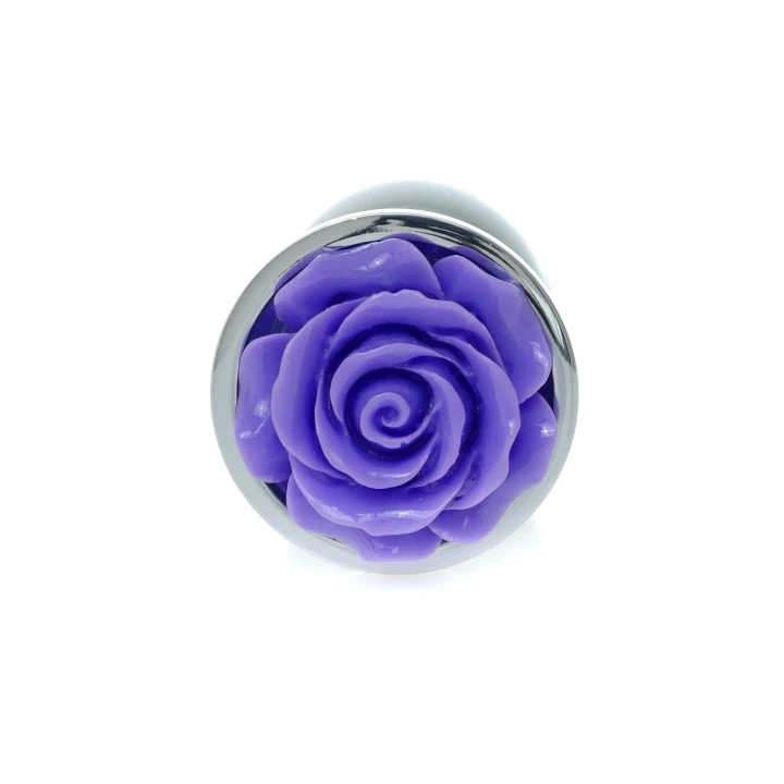 Korek analny Silver PLUG ROSE — stal nierdzewna, fioletowy, długość 7 cm