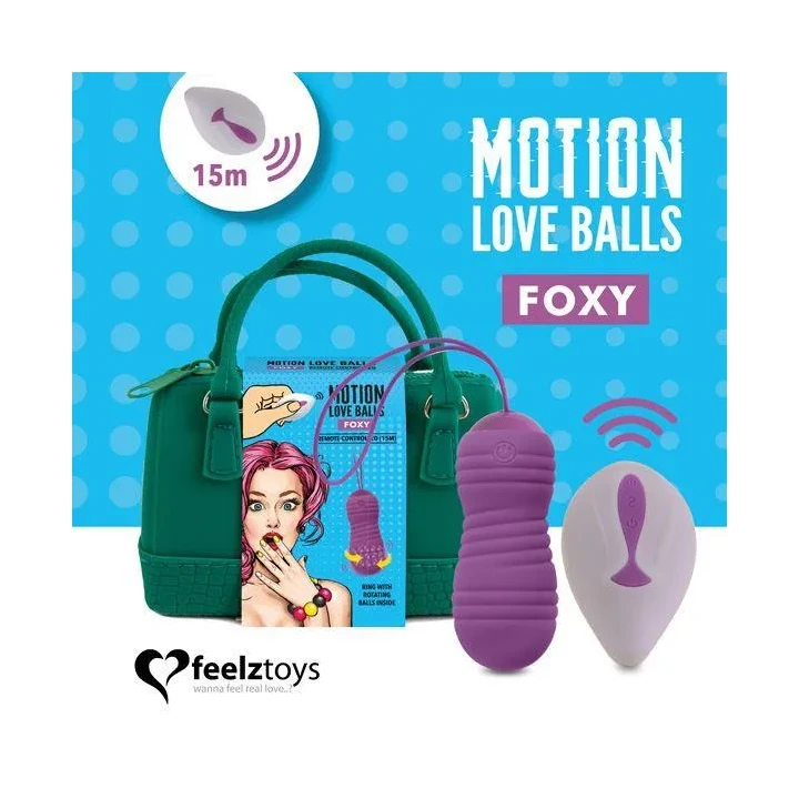 Kulki miłosne - FeelzToys Motion Love, wodoodporne, z pilotem, 7 wzorów wibracji