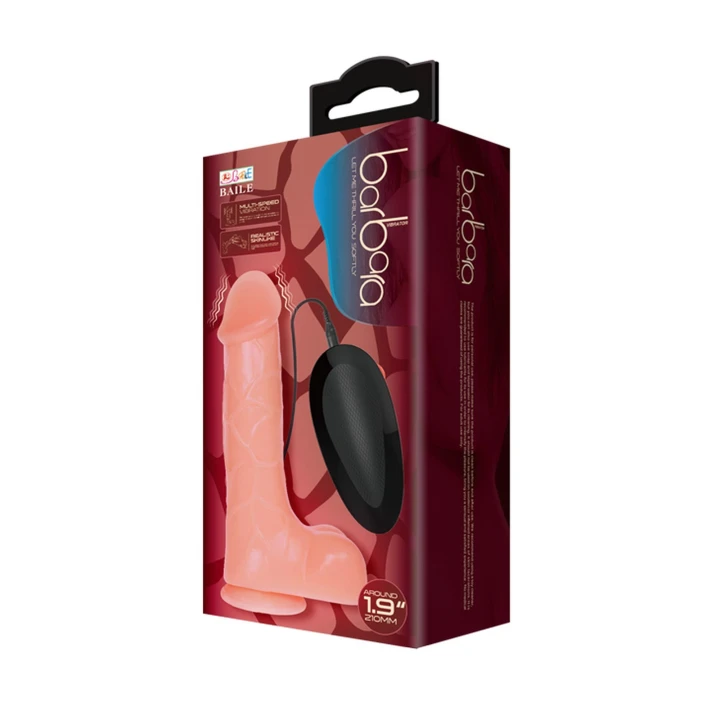 Dildo BAILE Barbara, materiał ABS TPR, wibracja, przyssawka, realistyczny kształt