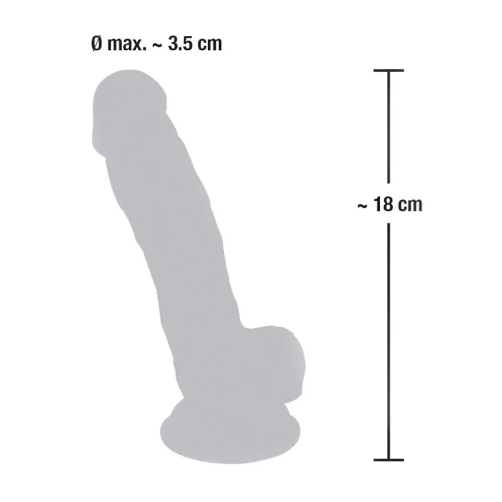 Dildo silikonowe medyczne 18 cm, realistyczna faktura, przyssawka, elastyczne