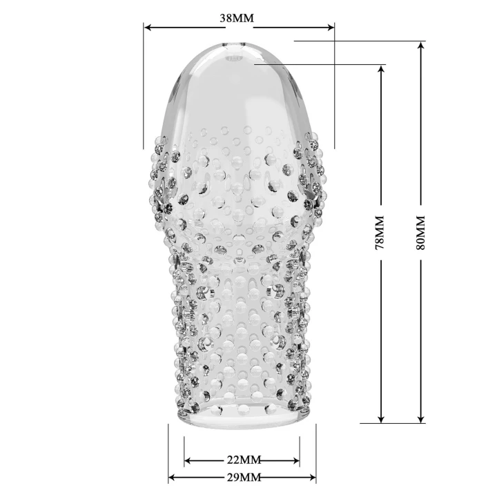 Nakładka na penisa - Becks, TPR, elastyczna, 8 cm długości, wzmacnia erekcję