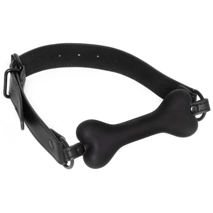 Gag typu dog bone – Bad Kitty, silikonowy z regulowanym paskiem PU i metalowymi elementami