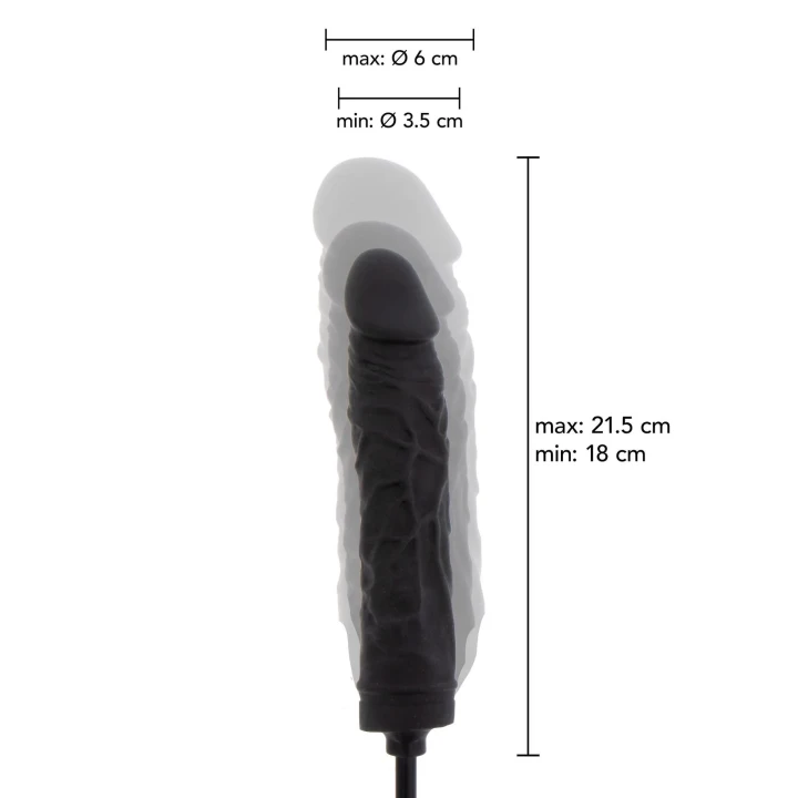 Dildo HIDDEN DESIRE Extreme - Silikonowy, Pompowany, 3.5-6 cm średnicy