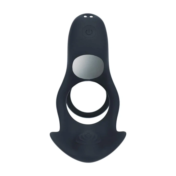 Podwójny pierścień erekcyjny z wibracją - potrójna stymulacja, silikon, wodoodporny