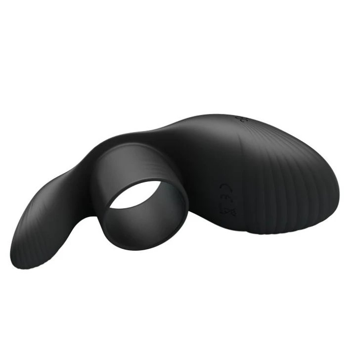 Pierścień wibracyjny - PRETTY LOVE, 7 funkcji, silikonowy, czarny, akumulator USB