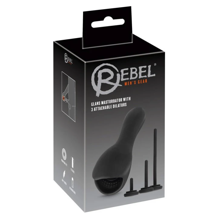 Masturbator do żołędzi Rebel Glans z 10 trybami wibracji i 3 dylatorami