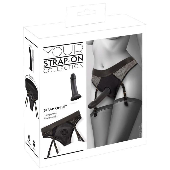 Strap-on z dildo Your Strap-On Collection by You2Toys — silikonowe dildo 17,5 cm, przyssawka, regulowane majtki