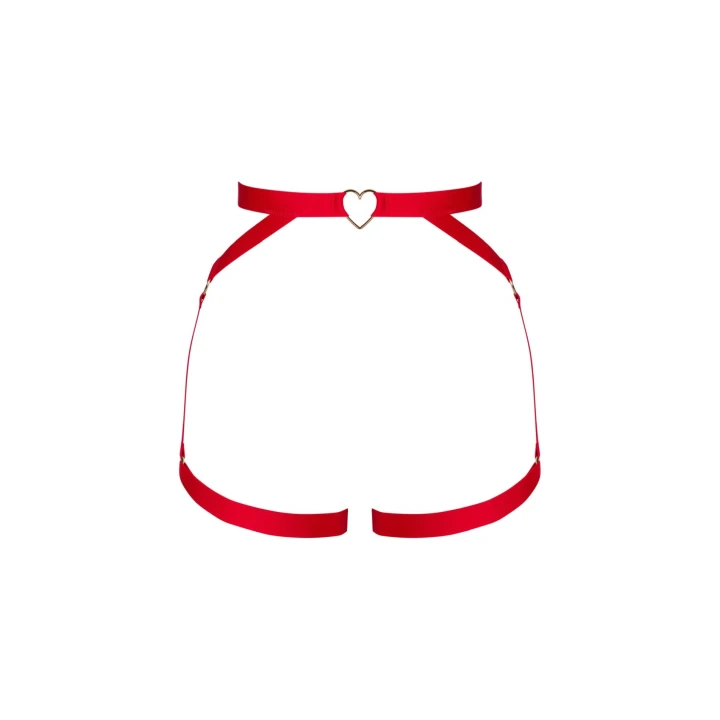 Uprząż erotyczna OBSESSIVE Elianes XL/2XL, regulowane paski, detal w kształcie serca