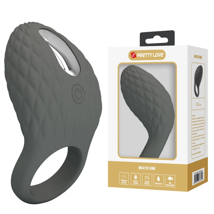 Pierścień wibracyjny silikonowy PRETTY LOVE, 7 funkcji, wodoodporny, pamięć wibracji