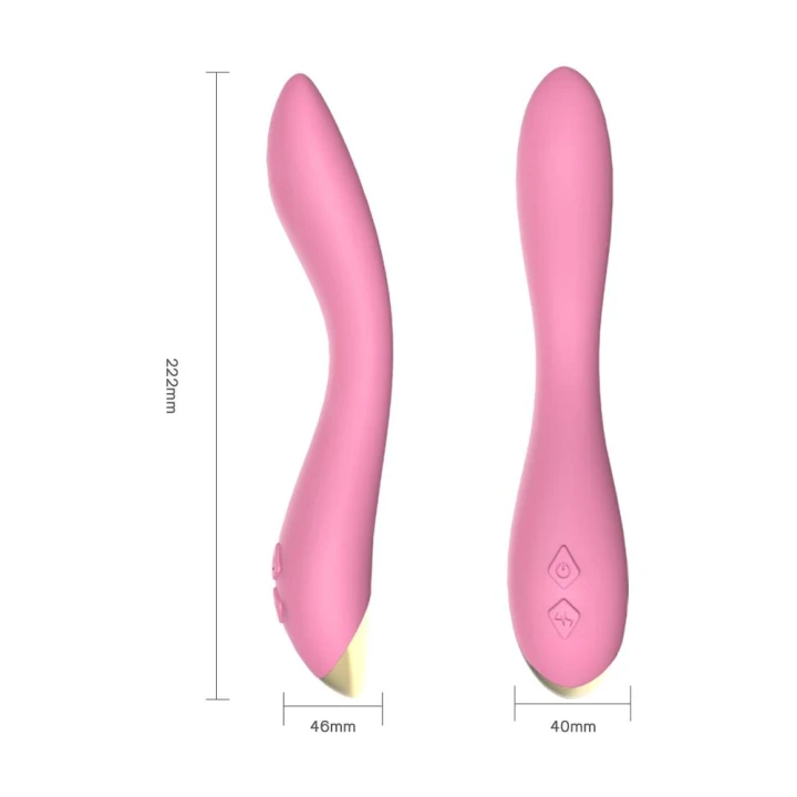 Wibrator ergonomiczny Flamingo, silikonowy, 9 trybów, wodoodporny, różowy
