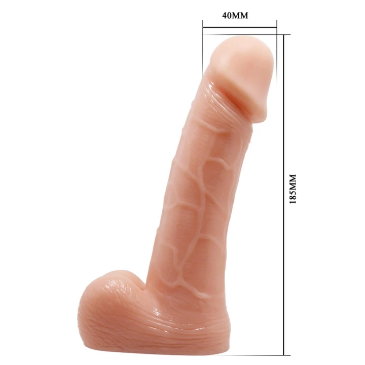 Dildo BAILE - Wodoodporne, z regulowaną uprzężą, realistyczny materiał PVC