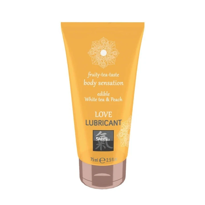 Lubrykant jadalny SHIATSU Love, żel na bazie wody, smak: Herbata biała i Brzoskwinia, 75ml