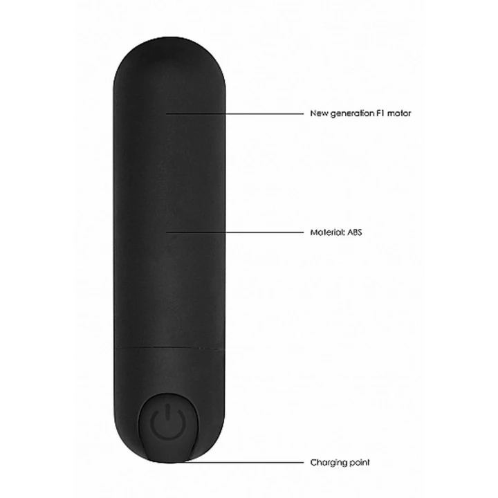 Wibrator pociskowy, USB, 10 trybów wibracji, wodoodporny, czarny