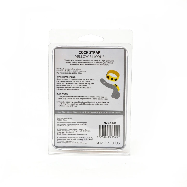 Pierścień na Penisa Me You Us z Hipoalergicznego Silikonu, Jaskrawy Żółty, 2,5 cm szerokości
