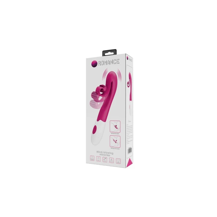 Stymulator łechtaczkowy ROMANCE - różowy, silikonowy, 30 poziomów wibracji, wodoodporny