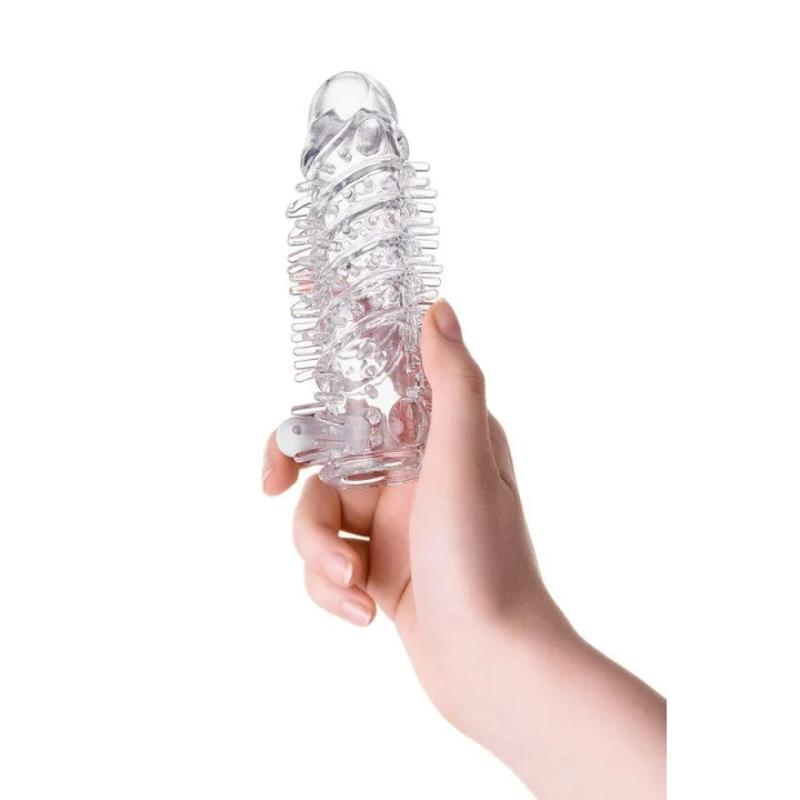 Nasadka wibracyjna A-Toys Fril, TPR, przejrzysta, 13,4 cm długości, elastyczna