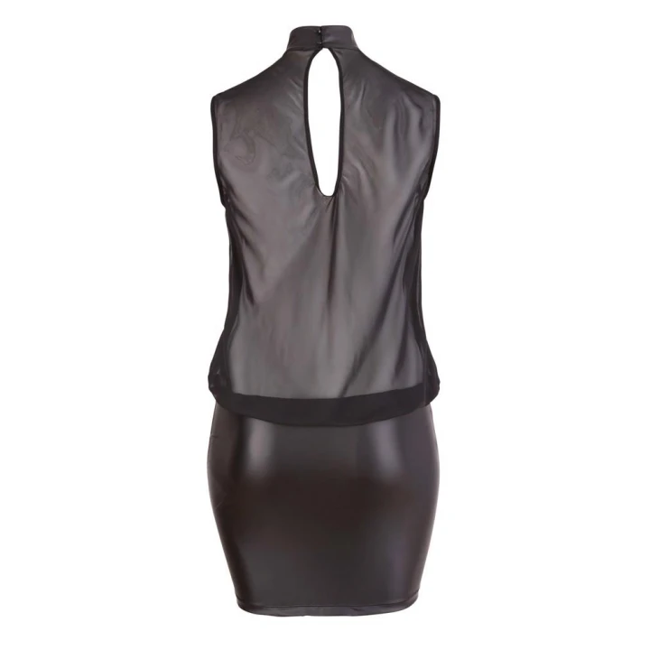 Sukienka COTTELLI LINGERIE, czarna przezroczysta, mini, XL, seksowna i zwiewna