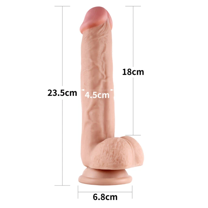 Dildo - Seria Realistyczna, TPE, 9.5'' z Technologią Przesuwanej Skóry