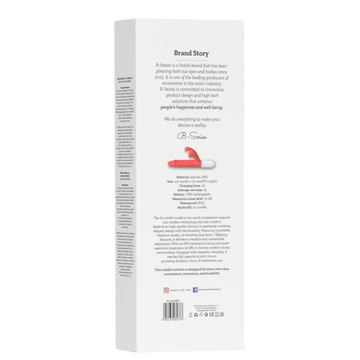 Wibrator silikonowy z 7 trybami wibracji, 10 trybami ruchu i wodoodpornością IPX5