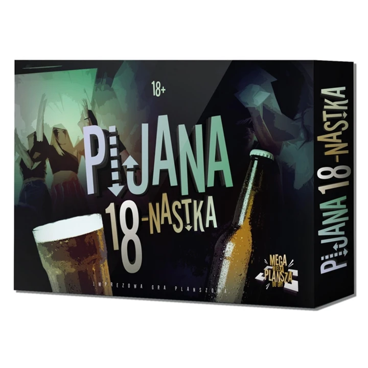 Gra imprezowa - Pijana osiemnastka, plansza + 60 kart z zadaniami, ruletka