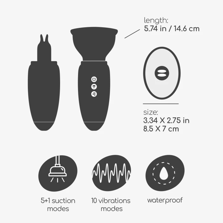 Stymulator łechtaczkowo-ssakowy Crushious Scarlet – wibrujące języki, 5 trybów ssania, USB