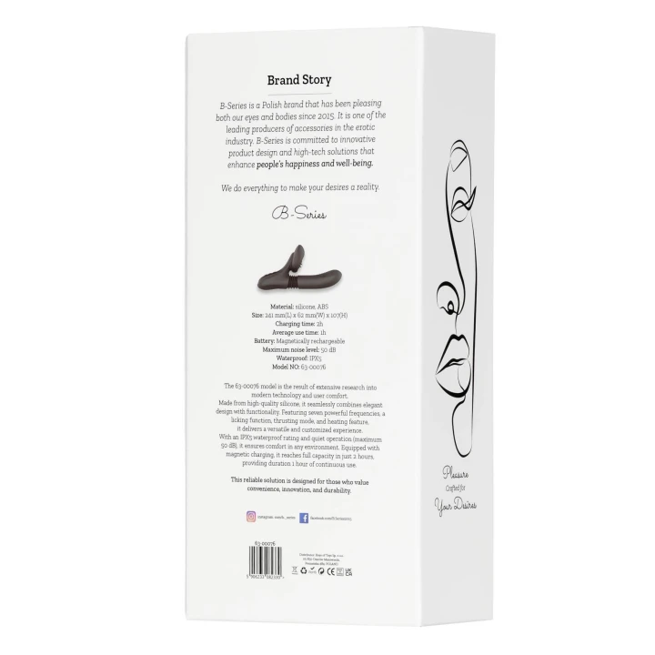 Wibrator silikonowy z 7 trybami - podgrzewanie, lizanie, wodoodporny IPX7