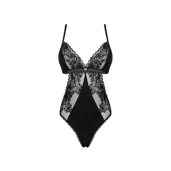Body erotyczne OBSESSIVE XL/2XL – koronkowe, regulowane ramiączka, czarne