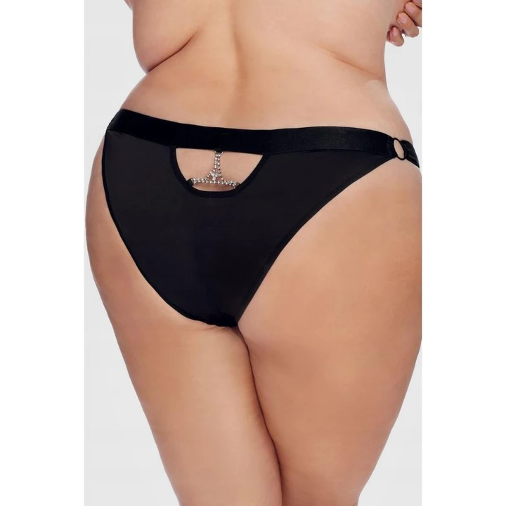 Majtki ANAIS PLUS SIZE - eleganckie z koronką, regulowana satynowa gumka, komfortowe fit