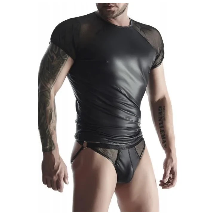 T-shirt męski REGNES FETISH PLANET Wetlook, Elastyczna siateczka, Poliester 95%