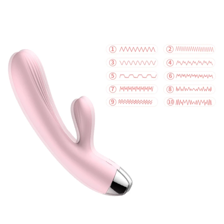 Wibrator Królik - Silicone 10 funkcji wibracji, regulacja obrotów, grzanie