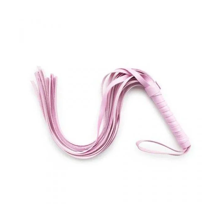 Bicz skórzany Fetish Art z frędzlami - klasyczny Cat o' nine tails, stylowy różowy