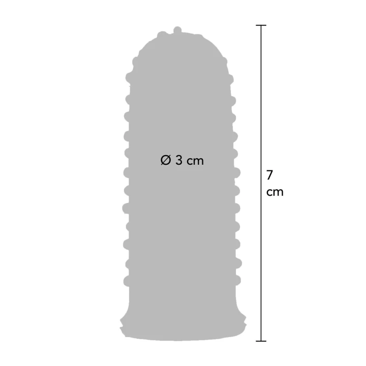 Nakładki stymulujące na palce TPR, 2 szt., prążkowane i wypustkowe, 7 cm