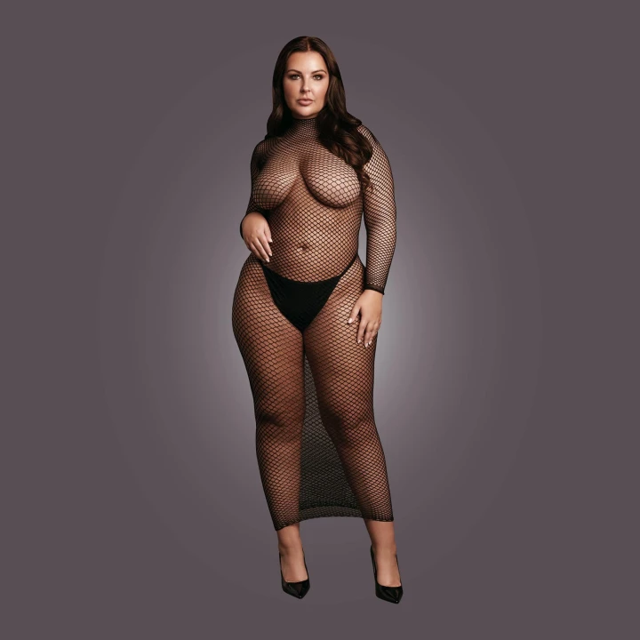 Sukienka maxi Elegancka LE DESIRE - 92% nylon, golf, rozmiary XL-4XL