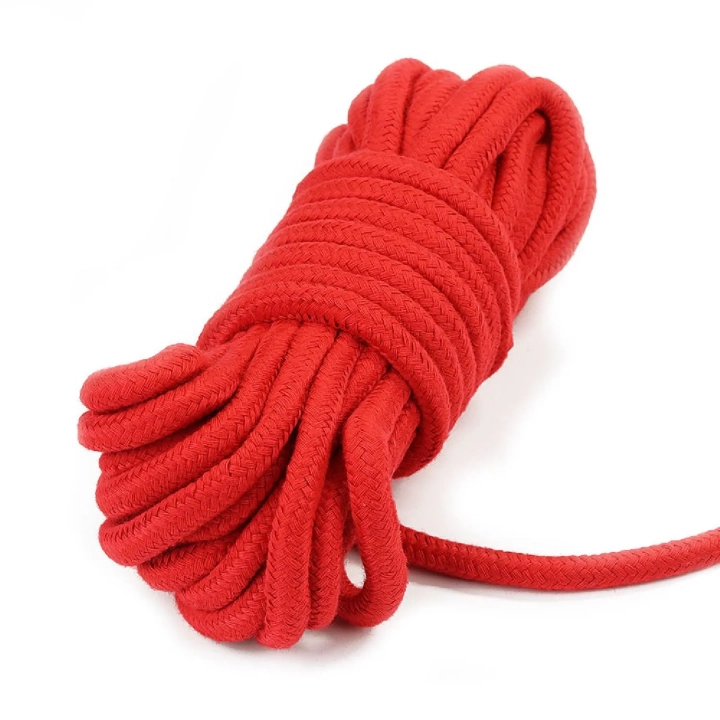 Lina do bondage 10m, Bawełna, 8mm, czerwony - Shibari Series