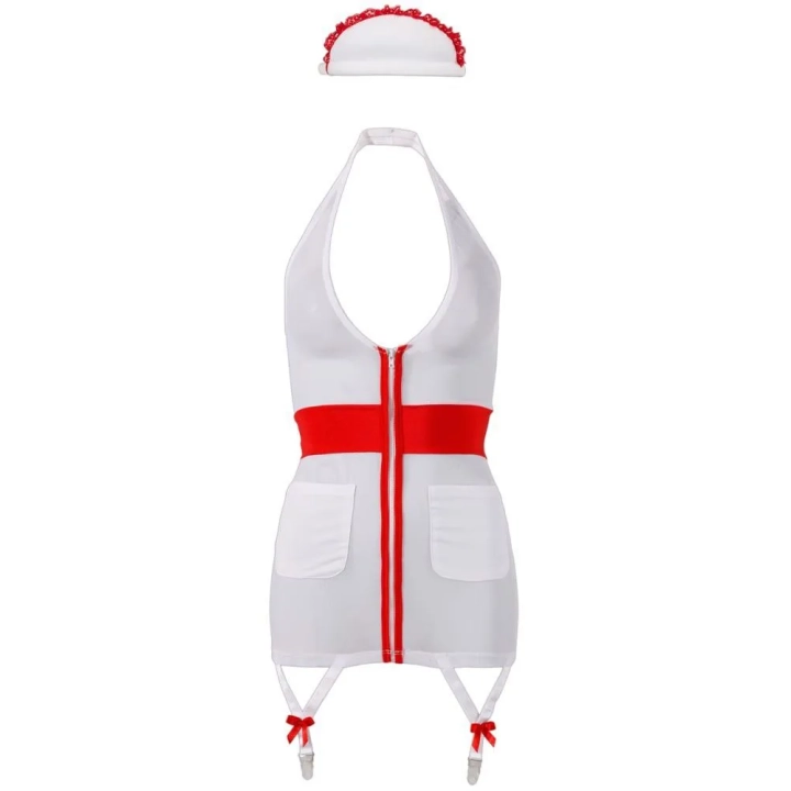Sukienka pielęgniarki COTTELLI LINGERIE - seksowna, krzyżujący się akcent, wygodne kieszenie