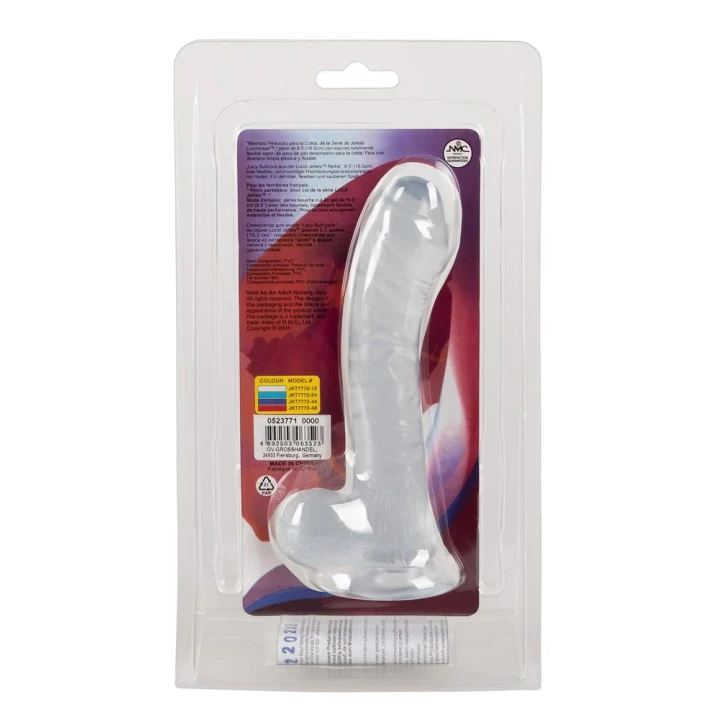 Dildo elastyczne PVC z realistycznymi jądrami i przyssawką, długość 17 cm