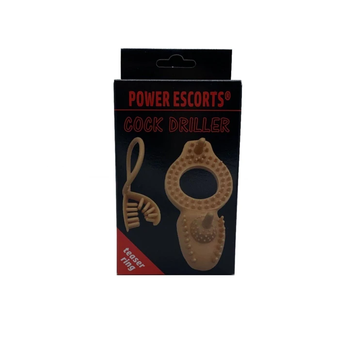 Pierścień erekcyjny Cockdriller - 3 cm, wibracje, elastyczne TPR & ABS