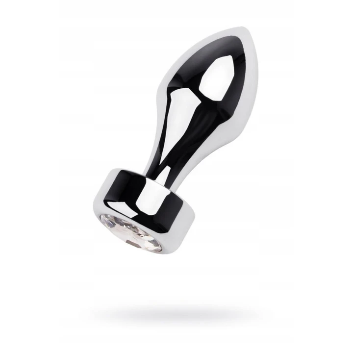 Korek analny TOYFA Metal, 10,8 cm, z białym kryształkiem