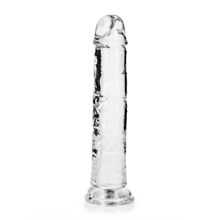 Dildo REALROCK CRYSTAL CLEAR, 8,7'' z przyssawką, wodoodporne, bez ftalanów
