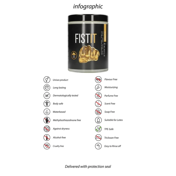Lubrykant na bazie wody Fist It - 1000 ml, dermatologicznie testowany, beztłuszczowy