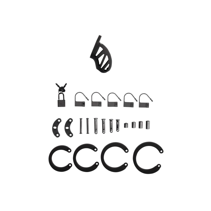 Klatka na penisa - Mancage Model 23 - Medyczny silikon, xxx cm, regulowane pierścienie