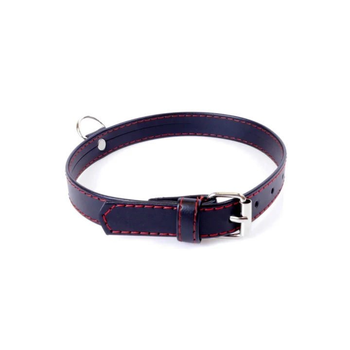 Obroża Fetish B - 2 cm, regulowana 36-42 cm, skóra ekologiczna, metalowe ćwieki