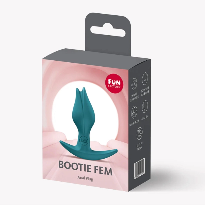 Korek analny Bootie Fem – silikonowy, zielony, 8,5 cm