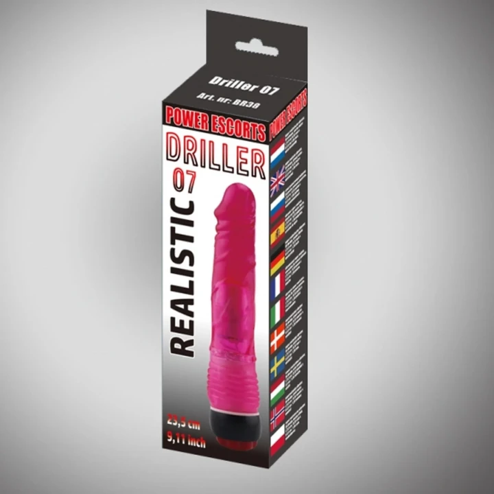 Dildo Driller 07 – realistyczny, wibracyjny, regulowana prędkość, 21,5 cm