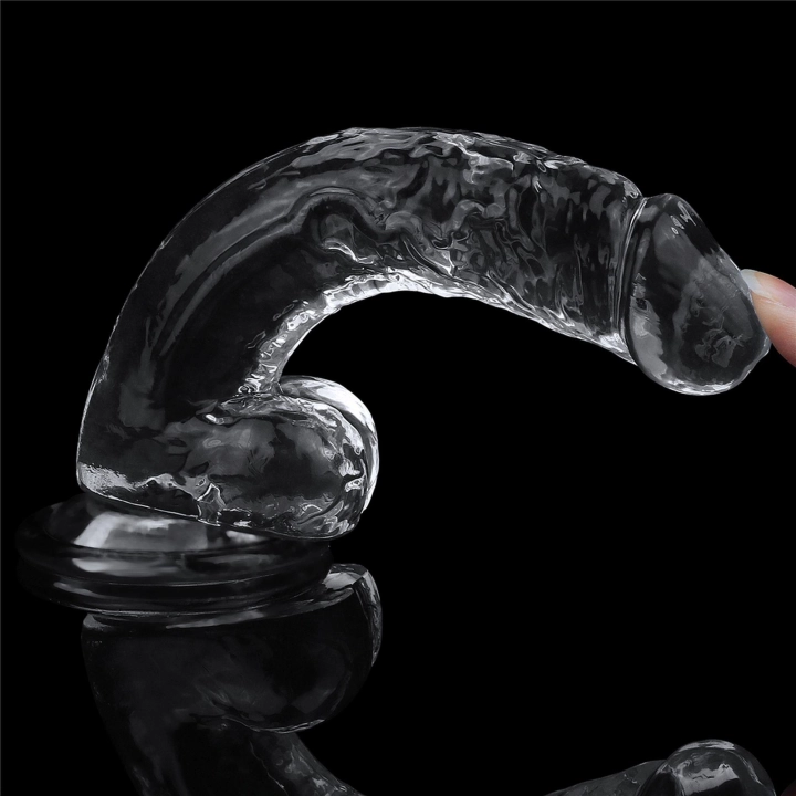 Dildo LOVETOY z TPE, przezroczyste, z przyssawką, 19 cm