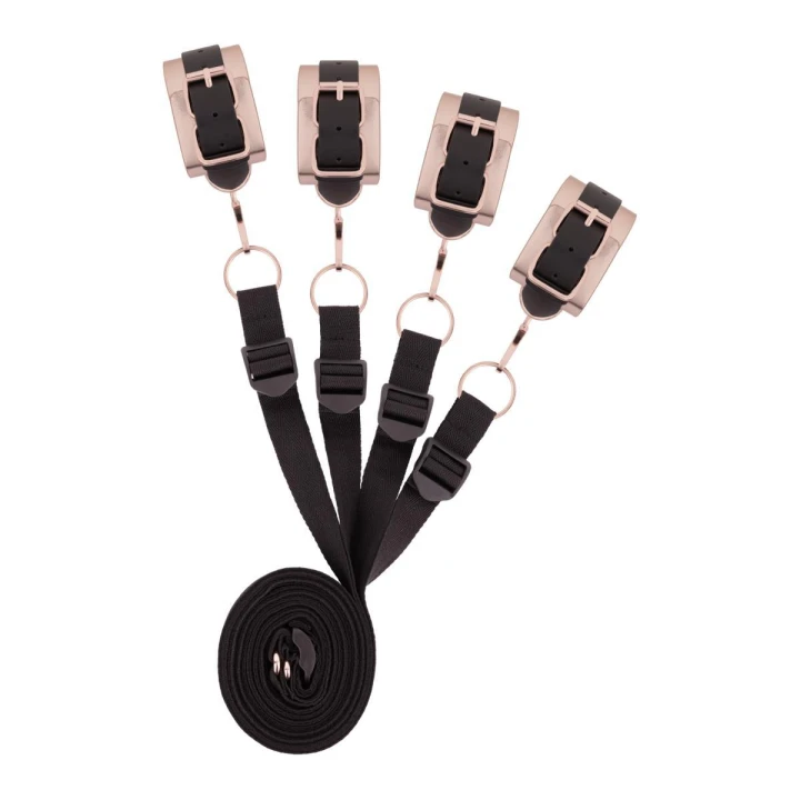 Zestaw mocowania pod materacem - Rosy Gold - Regulowane pasy, estetyka i komfort